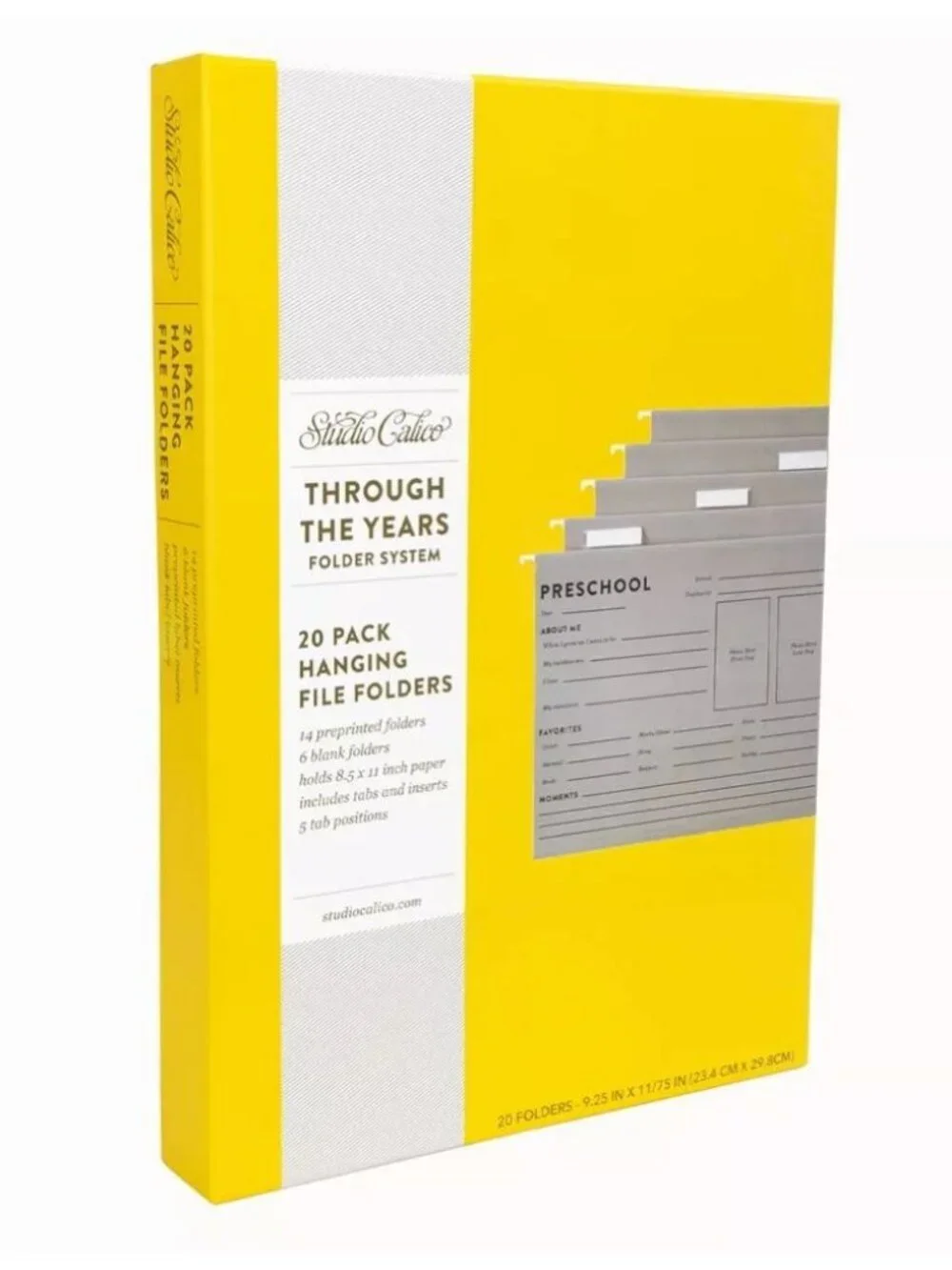 Studio Calico 20-Pack Hanging File Folders Through The Years Folder System Prepr